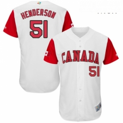 Mens Canada Baseball Majestic 51 Jim Henderson White 2017 World Baseball Classic Authentic Team Jersey