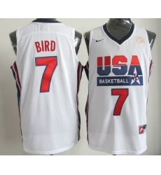 1992 Olympics Team USA 7 Larry Bird White Swingman Jersey 