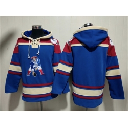 Men New England Patriots Blank Navy Ageless Must Have Lace Up Pullover Hoodie