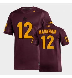 Men Arizona State Sun Devils Kejuan Markham Replica Maroon Football Jersey