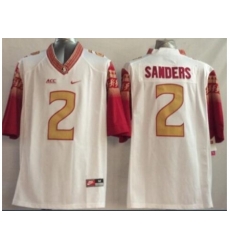 Florida State Seminoles (FSU) #2 Deion Sanders White Stitched NCAA Limited Jersey