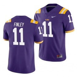 LSU Tiger Tj Finley Purple Game Men'S Jersey