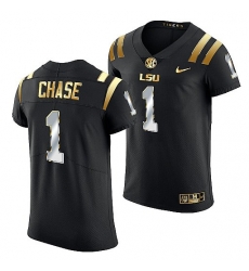 Lsu Tigers Ja'Marr Chase Golden Edition Elite Nfl Black Jersey