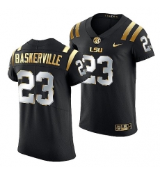 Lsu Tigers Micah Baskerville 2021 22 Golden Edition Elite Football Black Jersey