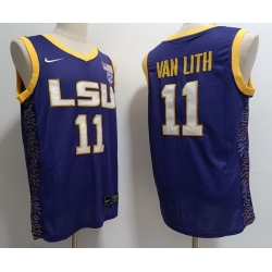 Men LSU Tigers #11 Hailey Van Lith Purple Baseball Stitched NCAA Jersey