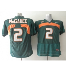 Hurricanes #2 Willis McGahee Green Embroidered NCAA Jerseys