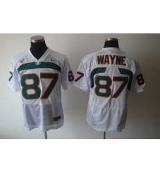 Hurricanes #87 Reggie Wayn White Embroidered NCAA Jerseys