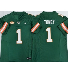 Men Miami Hurricanes 1 Malachi Toney Aqua F U S E Stitched Football Jersey Men Miami Hurricanes 1 Malachi Toney Aqua F U S E Stitched Football Jersey