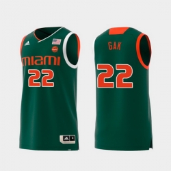 Men Miami Hurricanes Deng Gak Green Replica College Basketball Jersey