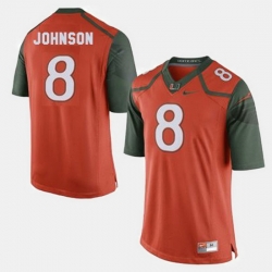 Men Miami Hurricanes Duke Johnson College Football Orange Jersey