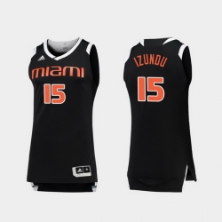 Men Miami Hurricanes Ebuka Izundu Black White Chase College Basketball Jersey