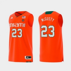 Men Miami Hurricanes Kameron Mcgusty Orange Replica College Basketball Jersey