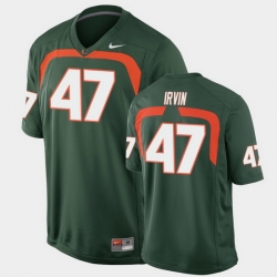 Men Miami Hurricanes Michael Irvin Game Green College Football Jersey