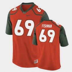 Men Miami Hurricanes Sam Fishman Replica Orange College Football Jersey