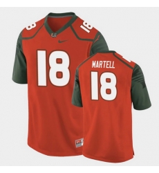 Men Miami Hurricanes Tate Martell Replica Orange College Football Jersey