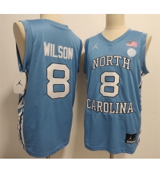 Men North Carolina Tar Heels  8 Caleb Wilson Blue Limited College Stitched Jersey