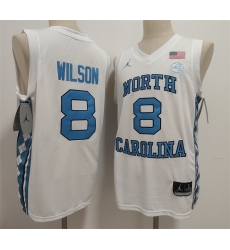 Men North Carolina Tar Heels  8 Caleb Wilson White Limited College Stitched Jersey