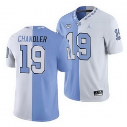 North Carolina Tar Heels Ty Chandler College Football White Blue Split Edition Game Jersey