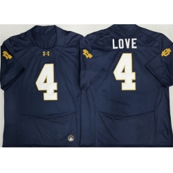 Men Notre Dame Fighting Irish  4 Jeremiyah Love Navy Blue Limited Stitched Jersey