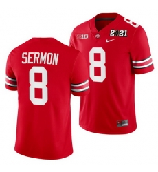 Ohio State Buckeyes Trey Sermon Scarlet 2021 Sugar Bowl Champions College Football Playoff College Football Playoff Jersey