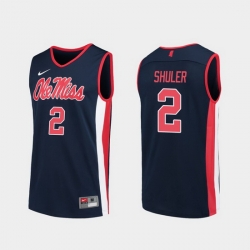 Men Ole Miss Rebels Devontae Shuler Navy Replica College Basketball Jersey