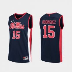 Men Ole Miss Rebels Luis Rodriguez Navy Replica College Basketball Jersey