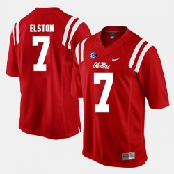 Men Trae Elston Red Ole Miss Rebels Alumni Football Game Jersey