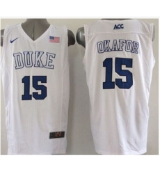 Duke Blue Devils #15 Jahlil Okafor White Basketball Elite Stitched NCAA Jersey