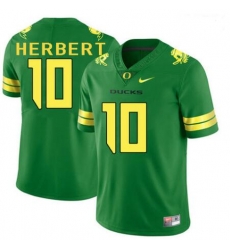 Men JUSTIN HERBERT JERSEY #10 OREGON DUCKS GREEN