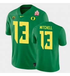 Men Oregon Ducks Dillon Mitchell 2021 Fiesta Bowl Green Game Jersey 0A