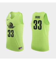 Men Oregon Ducks Francis Okoro Apple Green Authentic College Basketball Jersey 0A