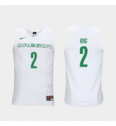 Men Oregon Ducks Louis King White Elite Authentic Performance College Basketball Jersey