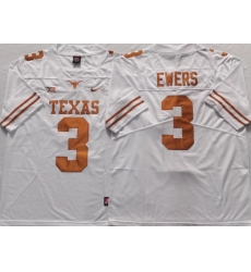 Men Nike Texas Longhorns #3 Quinn Ewers White College Football Jersey