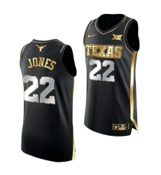 Texas Longhorns Kai Jones 2021 March Madness Golden Authentic Black Jersey