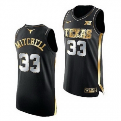 Texas Longhorns Tre Mitchell Black Golden Edition 2021 Top Transfers Jersey