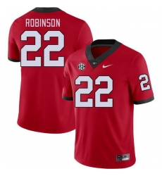 Men #22 Branson Robinson Georgia Bulldogs College Football Jerseys Stitched-Red