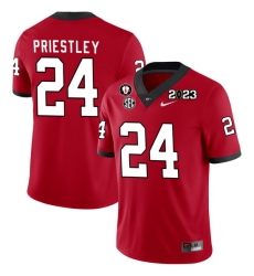 Men #24 Nathan Priestley Georgia Bulldogs 2022-23 CTP National Championship Football Jerseys