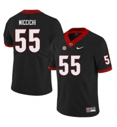 Men #55 Miles Miccichi Georgia Bulldogs College Football Jerseys Sale-Black