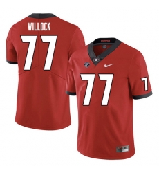 Men #77 Devin Willock Georgia Bulldogs College Football Jerseys Sale-Red