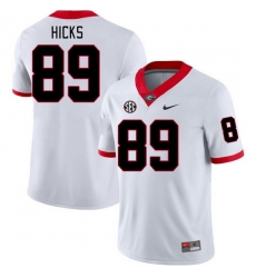 Men #89 Braxton Hicks Georgia Bulldogs College Football Jerseys Stitched-White