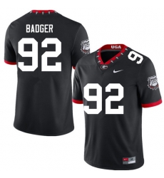 Men #92 Liam Badger Georgia Bulldogs College Football Jerseys Sale-100th Anniversary