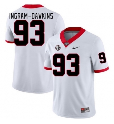 Men #93 Tyrion Ingram-Dawkins Georgia Bulldogs College Football Jerseys Stitched-White