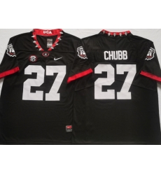 Men Georgia Bulldogs #27 Nick Chubb College Football Jerseys-Black