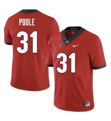 Men Georgia Bulldogs #31 William Poole College Football Jerseys Sale-Red