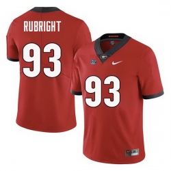 Men Georgia Bulldogs #93 Bill Rubright College Football Jerseys Sale-Red