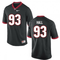 Men Georgia Bulldogs #93 Carson Hall College Football Jerseys-Black