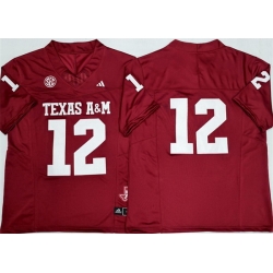 Men Texas A 26M Aggies Lions 12 Premier Strategy Red 2025 F U S E  Stitched Jersey