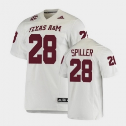 Men Texas A&M Aggies Isaiah Spiller College Football White Premier Jersey