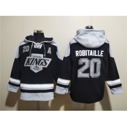 Men Los Angeles Kings 20 Luc Robitaille Black Ageless Must Have Lace Up Pullover Hoodie