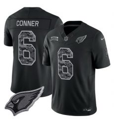 Men Arizona Cardinals  6 James Conner Black F U S E  2026 Salute to Service Limited Stitched Football Jersey